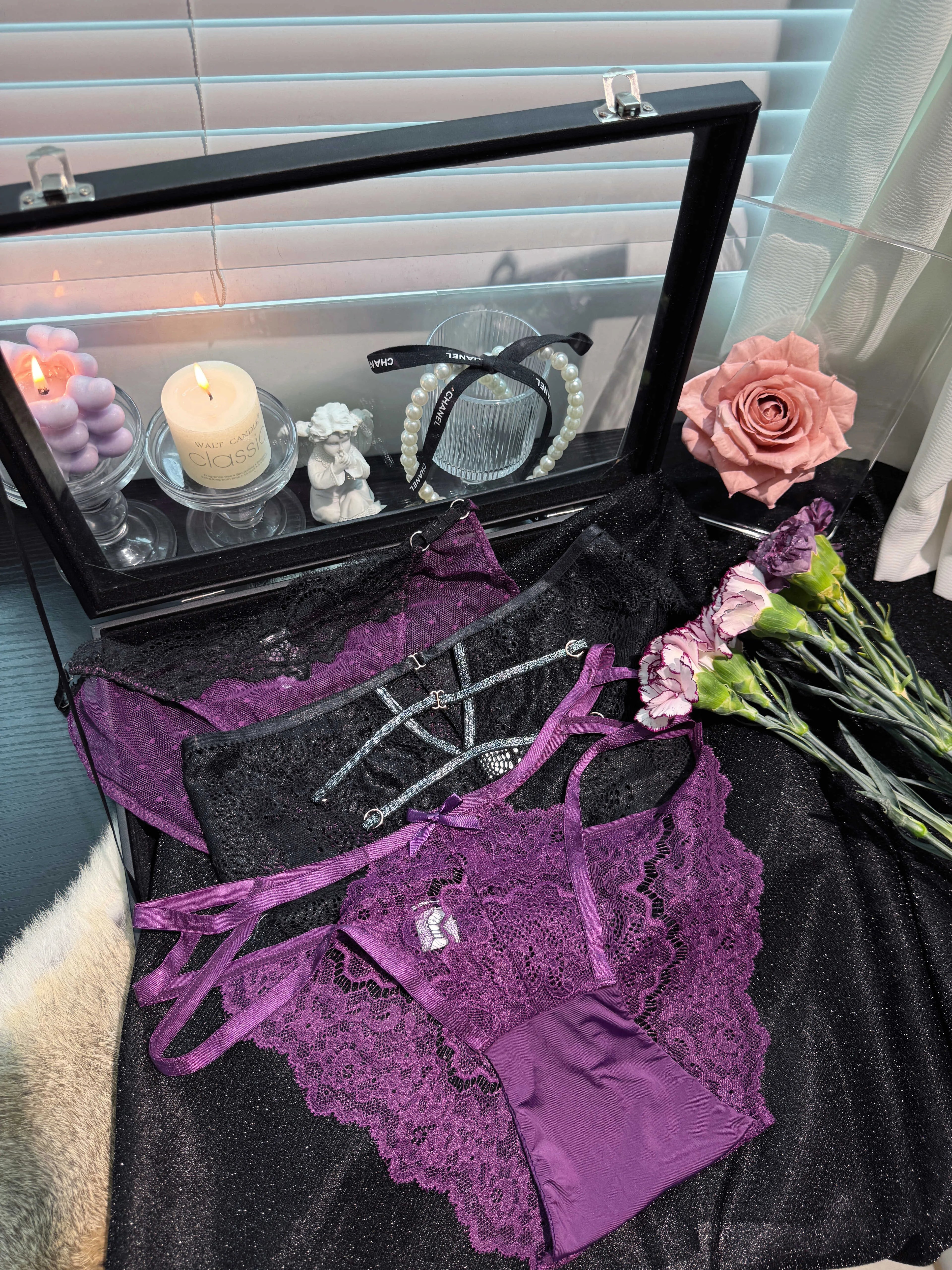 Purple Series Lace Panties( 3-Pack, One Size)