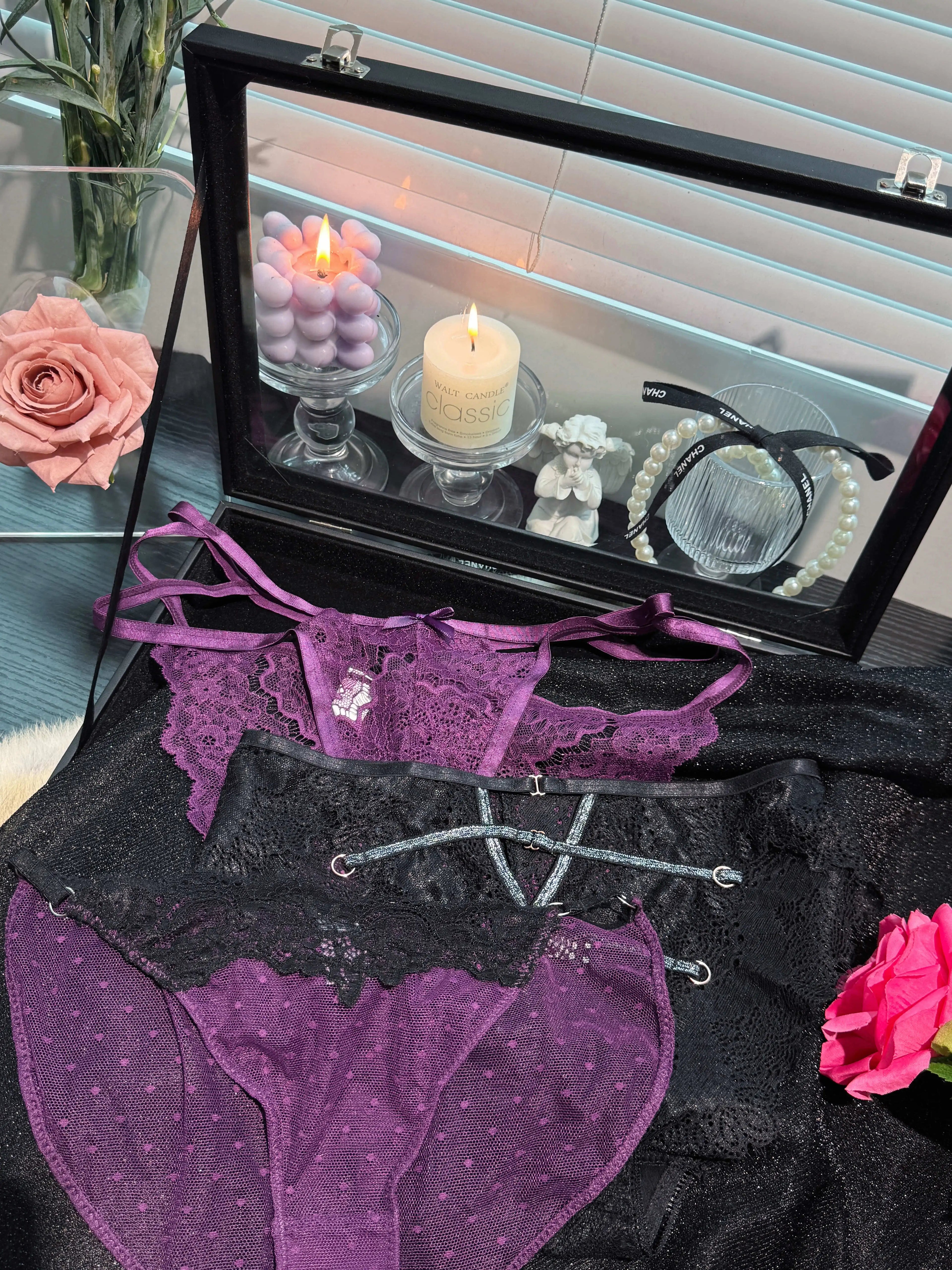 Purple Series Lace Panties( 3-Pack, One Size)