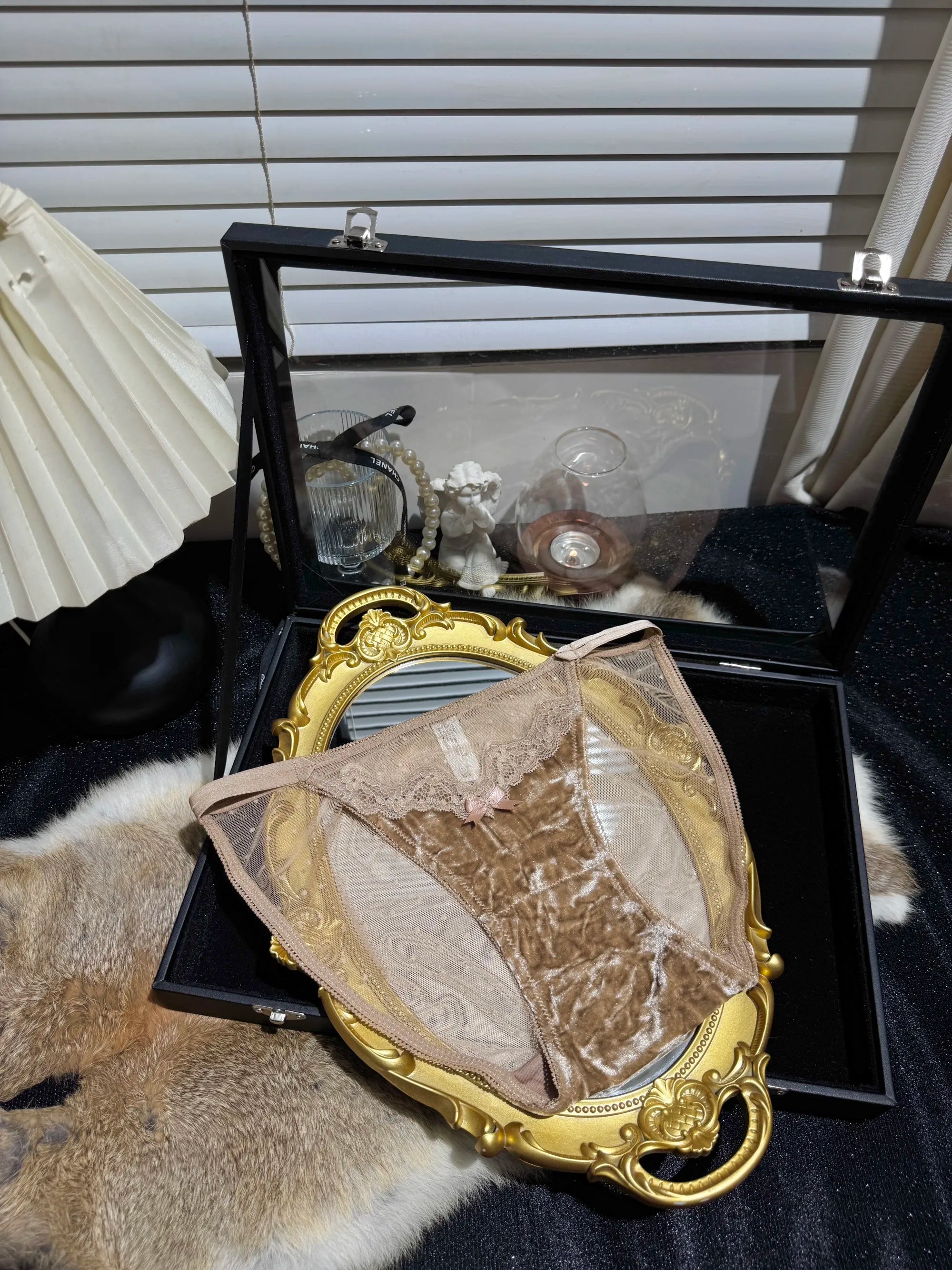 Leopard Print Velvet & Satin Panties( 3-Pack, One Size)