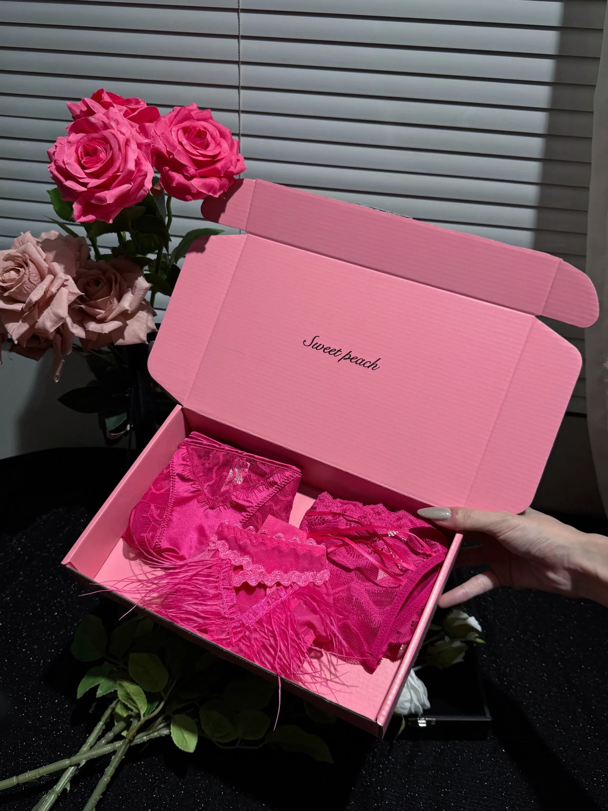 Rose Sexy Lace & Satin Panties( 3-Pack, One Size)